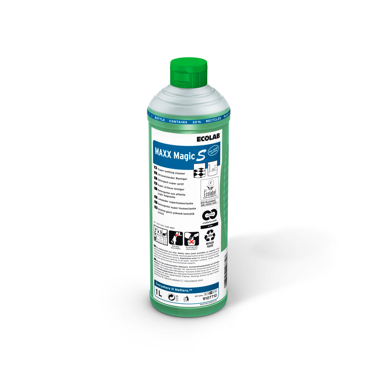 Detergente multiuso Ecolabel per superfici lavabili Ecolab MAXX Magic S 12x1 litro