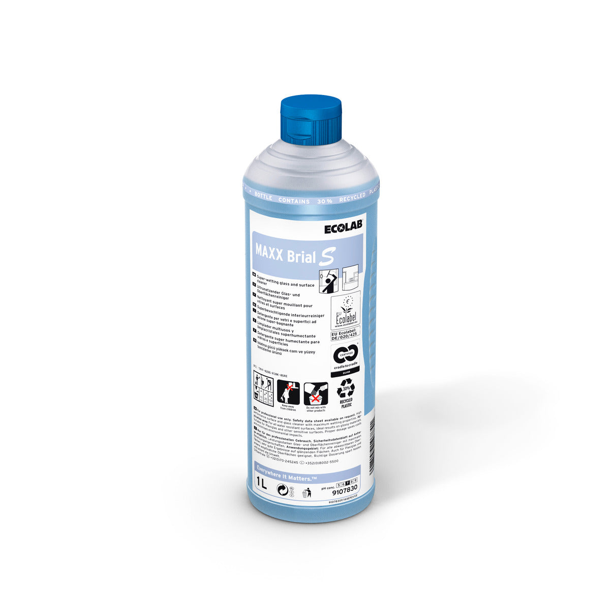 Detergente neutro universale Ecolabel per superfici e vetri Ecolab MAXX Brial S 1 litro