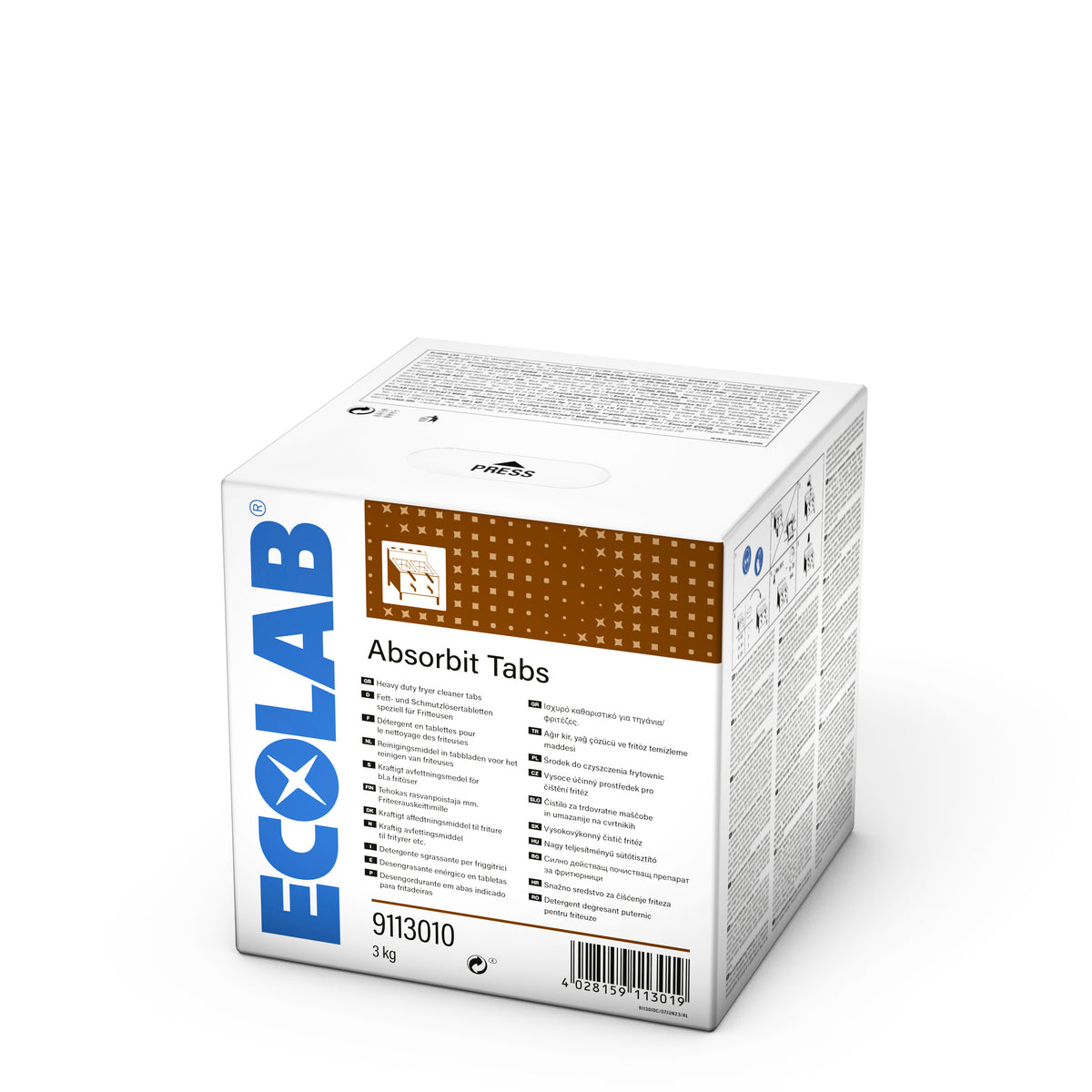 Pastiglie detergenti sgrassanti per friggitrici Ecolab Absorbit Tabs 60 pastiglie