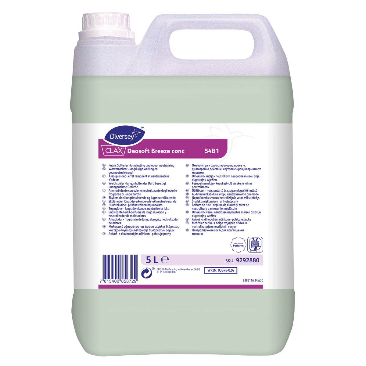 Ammorbidente Frangranza concentrata di lunga durata Diversey Clax Deosoft Breeze conc 54B1 5 litri