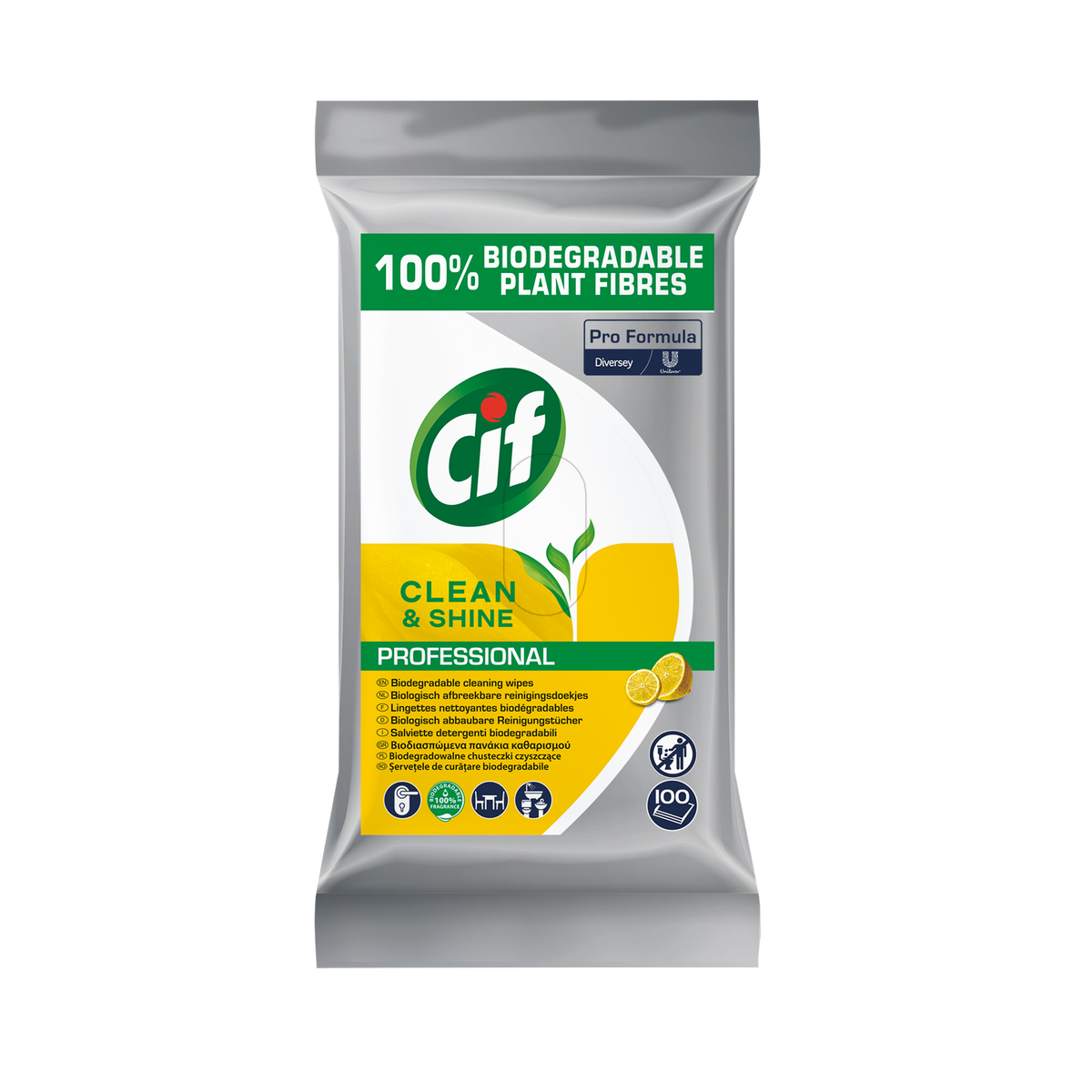 Salviette detergenti e igienizzanti multisuperfici Diversey Cif Salviette Igienizzanti Biodegradabili 100 pezzi