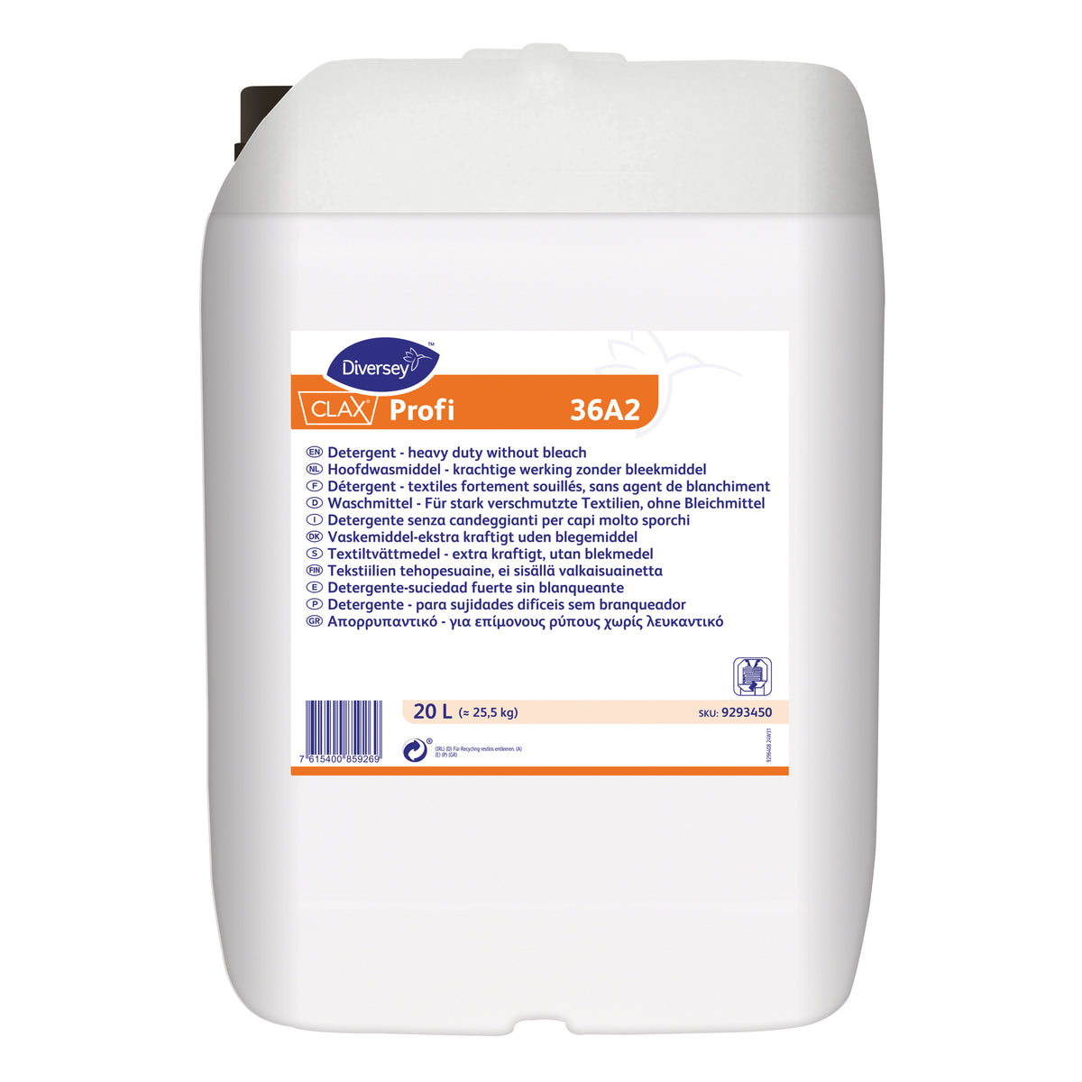 Detersivo per capi molto sporchi acque dolci Diversey Clax Profi 36A2 20 litri