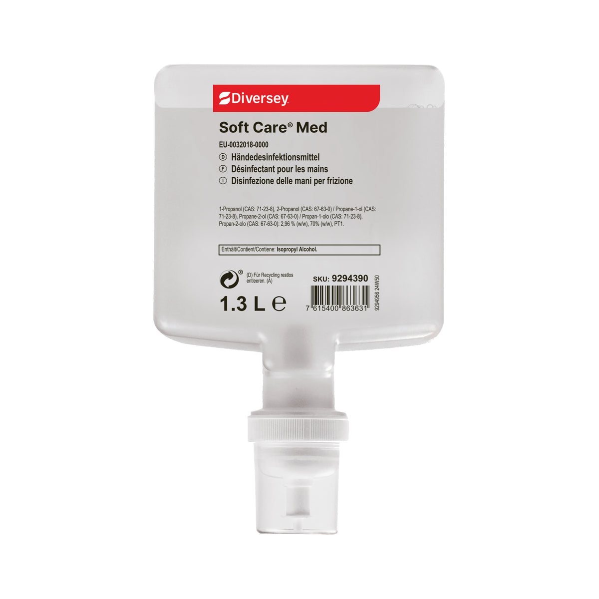 Disinfezione delle mani per frizione Diversey Soft Care Med 4x1,3 litri