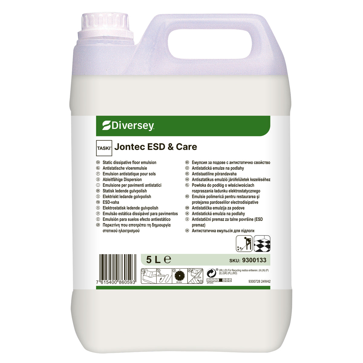 Emulsione antistatica per pavimenti Diversey TASKI Jontec ESD & Care 5 litri