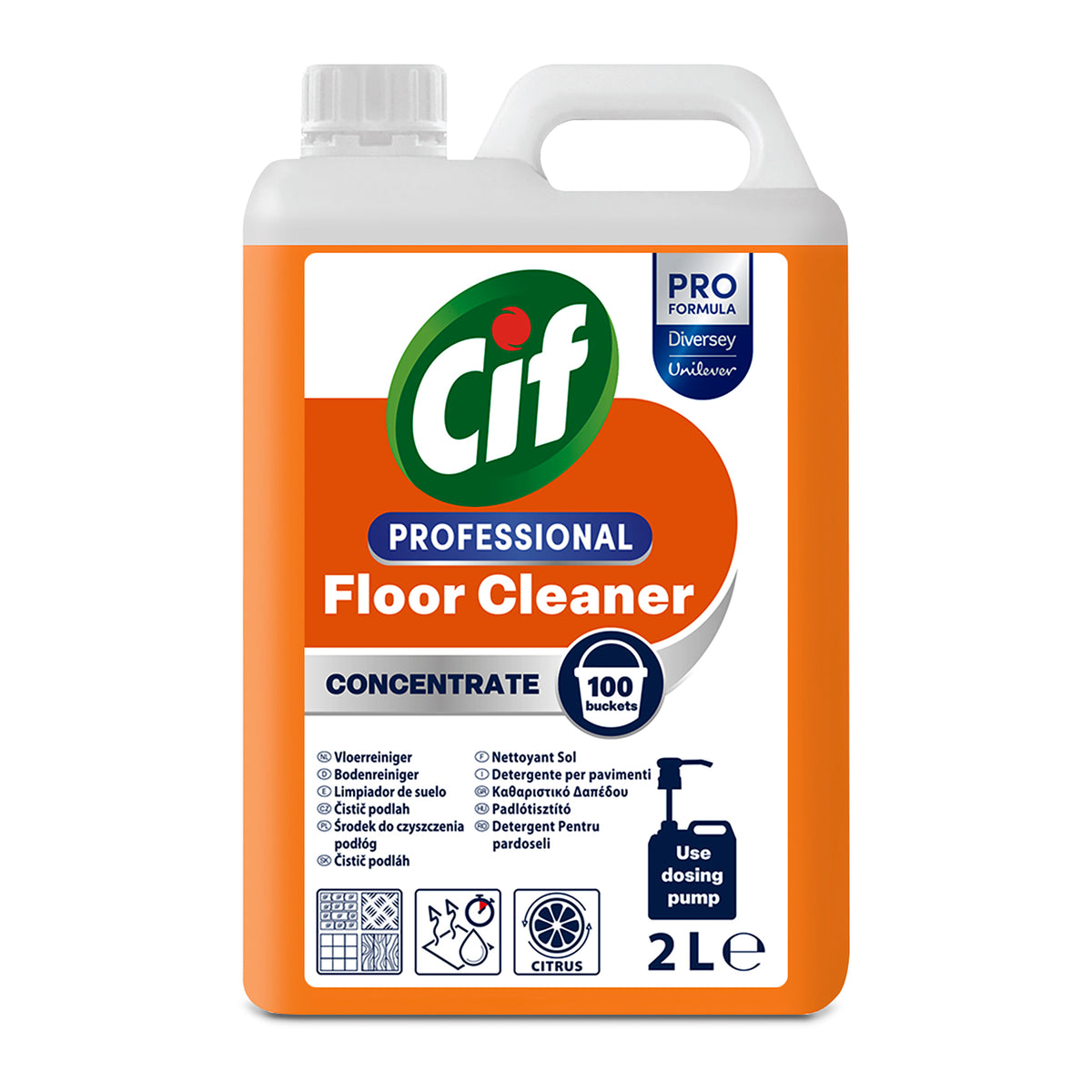 Detergente concentrato per pavimenti Diversey Cif Professional 2 litri