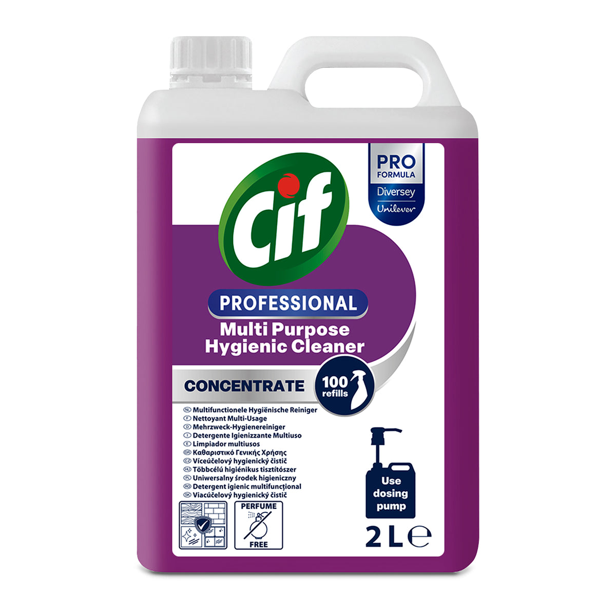 Detergente igienizzante multiuso concentrato Diversey Cif Professional 2x2 litri