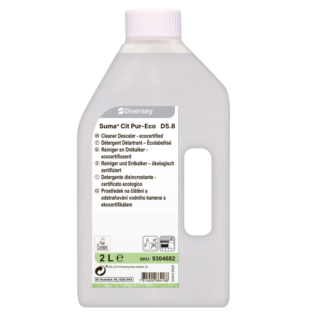 Detergente disincrostante certificato ecologico Diversey Suma Cit Pur-Eco D5.8 2 litri