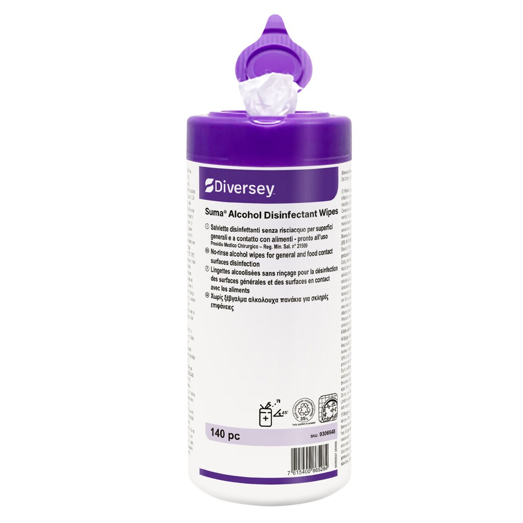 Salviette disinfettanti PMC per superfici alimentari Diversey Suma Alcohol Disinfectant Wipe 6x140 pezzi DISPONIBILE IN 7 GIORNI LAVORATIVI