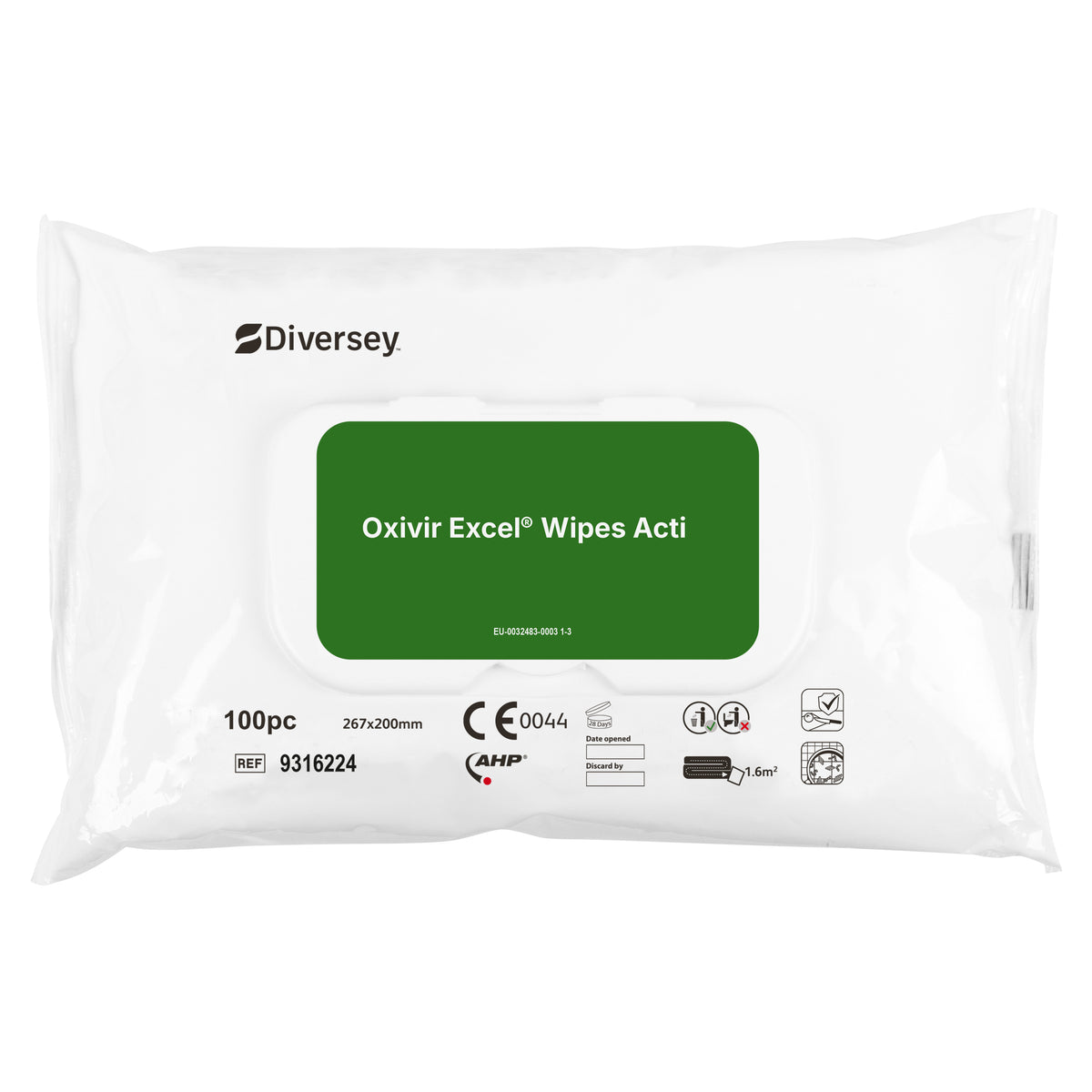Salviette disinfettanti per dispositivi medici Diversey Oxivir Excel Wipes Acti 20 x 26.7 cm 100 pezzi