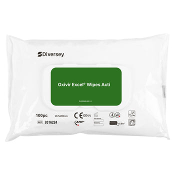 Salviette disinfettanti per dispositivi medici Diversey Oxivir Excel Wipes Acti 20 x 26.7 cm 12x100 pezzi