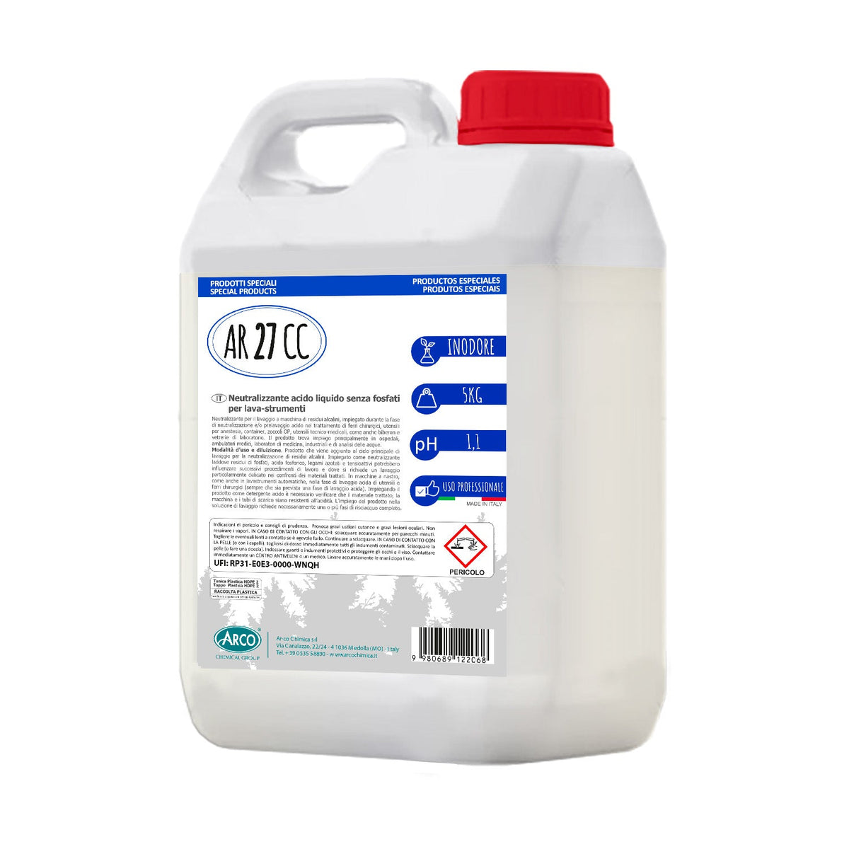 Neutralizzante acido senza fosfati inodore Arco Chimica AR 27 CC 4x5 kg