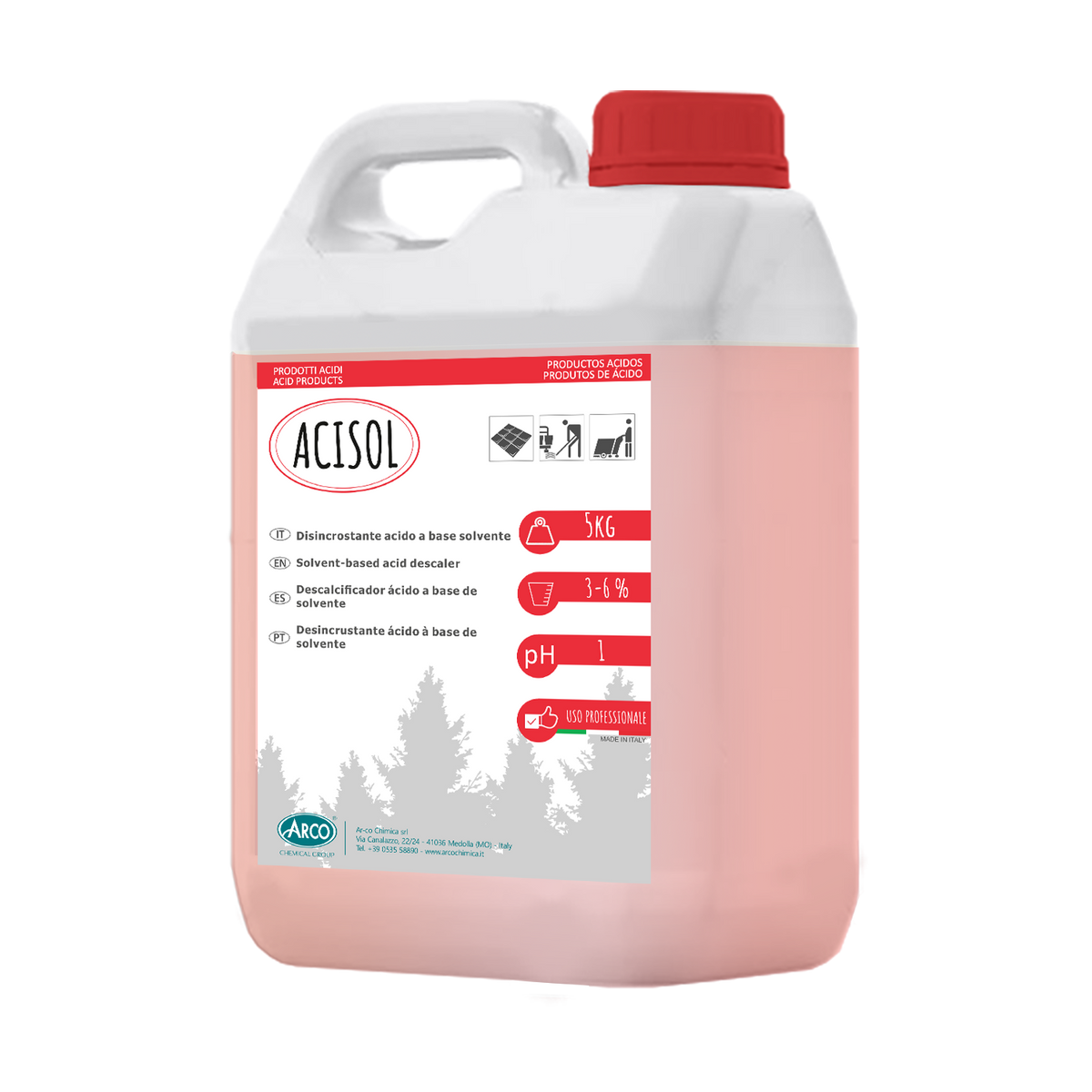 Detergente disincrostante a base solvente Arco Chimica Acisol 5 kg