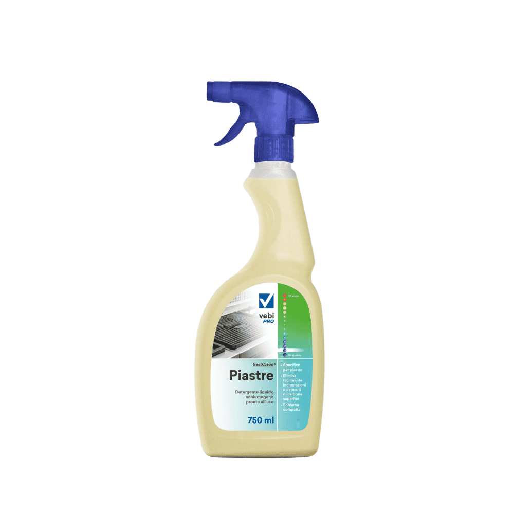 Detergente schiumogeno per piastre, grill e friggitrici Vebi BestClean Piastre 750 ml