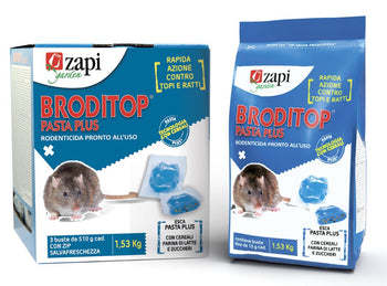 Esca rodenticida in pasta per topi e ratti Zapi Broditop Pasta Plus 1,53 kg (3 buste)