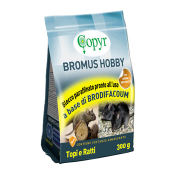 Esca derattizzante derattizzante BROMUS HOBBY BLOCCO PARAFFINATO 25ppm 300 gr