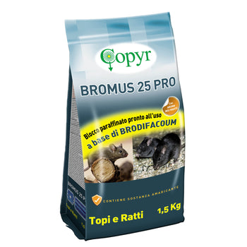 Esca derattizzante rodenticida Copyr BROMUS 25 PRO 25 ppm 1,5kg
