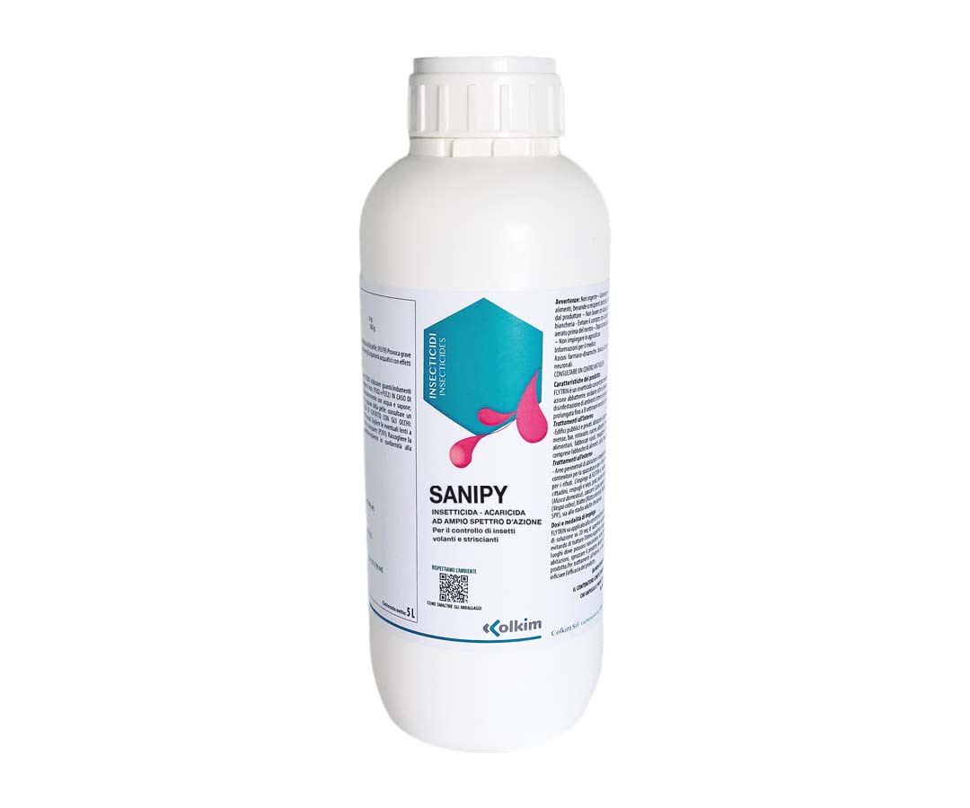 Insetticida a base di piretro naturale per insetti volanti e striscianti Colkim Sanipy 1 litro