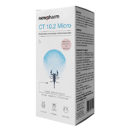 Insetticida concentrato microincapsulato per blatte, formiche, pulci e zecche Newpharm CT 10.2 Micro 1 L