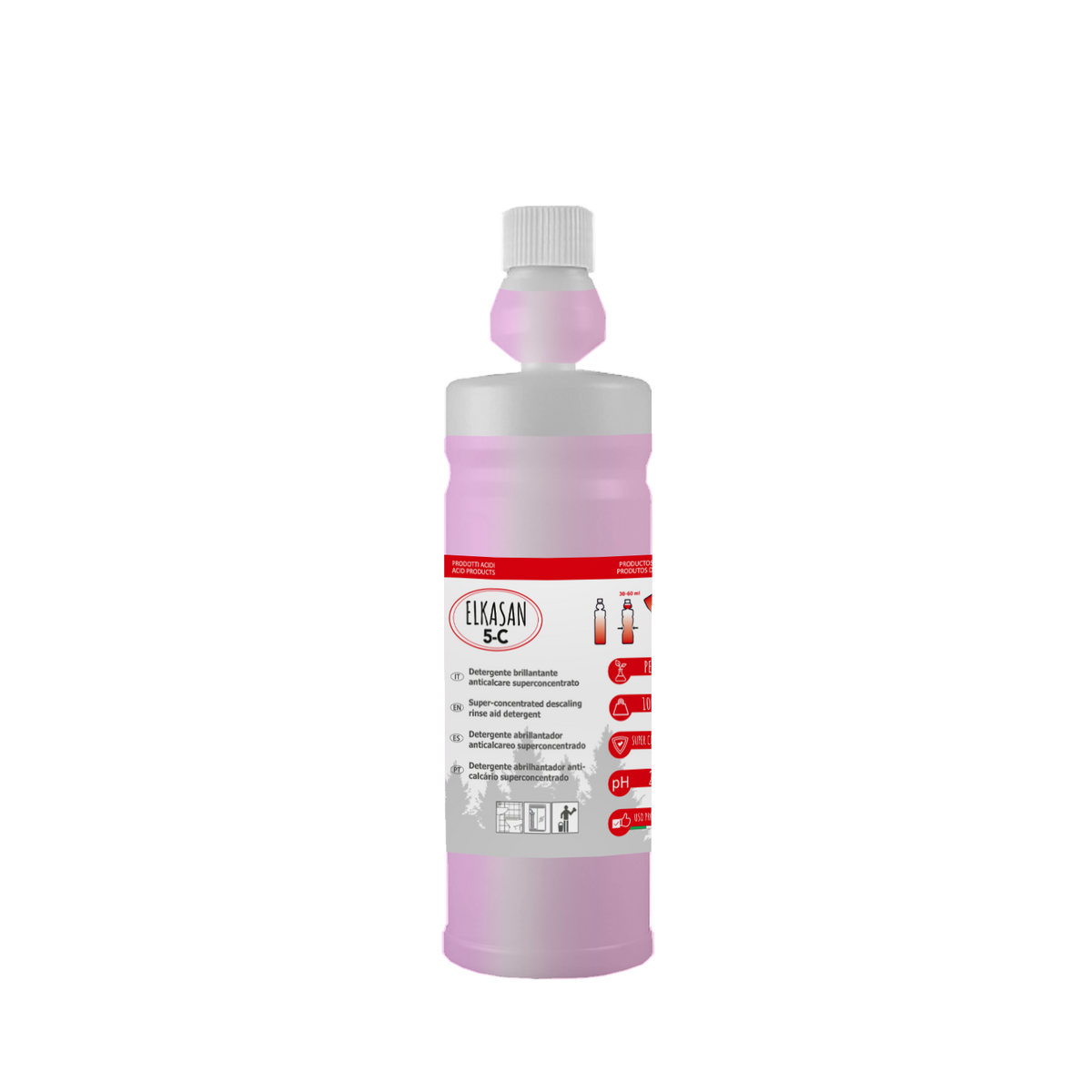 Detergente brillantante sanificante concentrato per bagno Arco Chimica Elkasan 5-C 1 litro