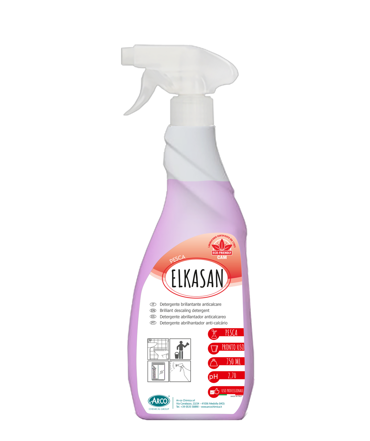 Detergente brillantante igienizzante per bagno Arco Chimica Elkasan Pesca 5 kg