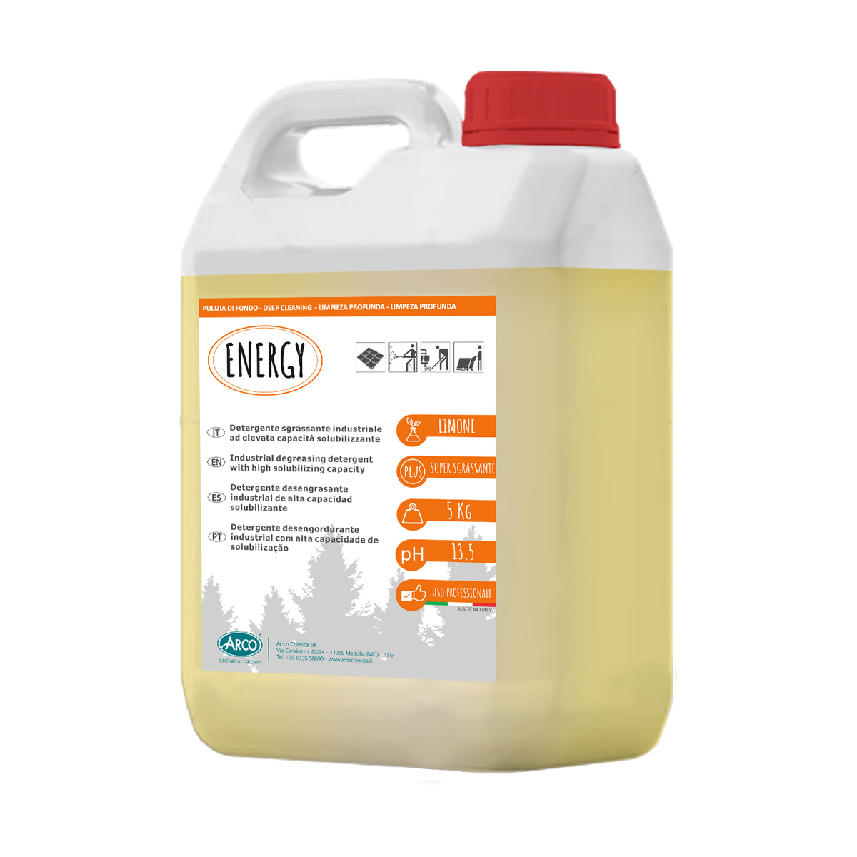 Detergente solubilizzante sgrassante Arco Chimica Energy 5 kg
