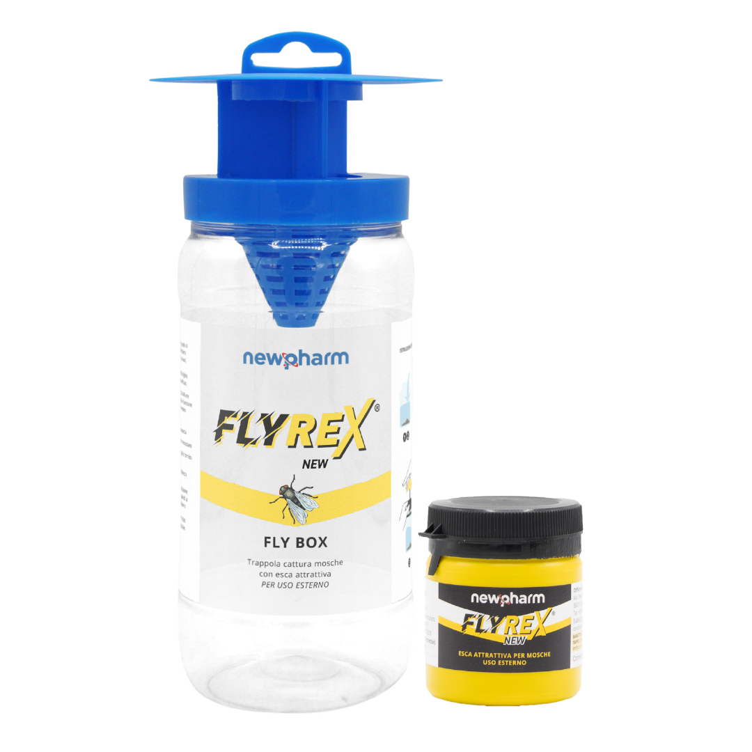 Trappola per mosche con esca attrattiva Newpharm Flyrex New Fly Box 50 g