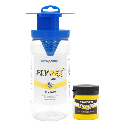 Trappola per mosche con esca attrattiva Newpharm Flyrex New Fly Box 50 g