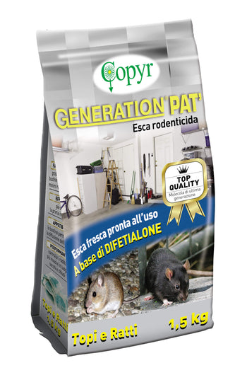 Esca rodenticida per topi e ratti Copyr Generation Pat 1,5 Kg