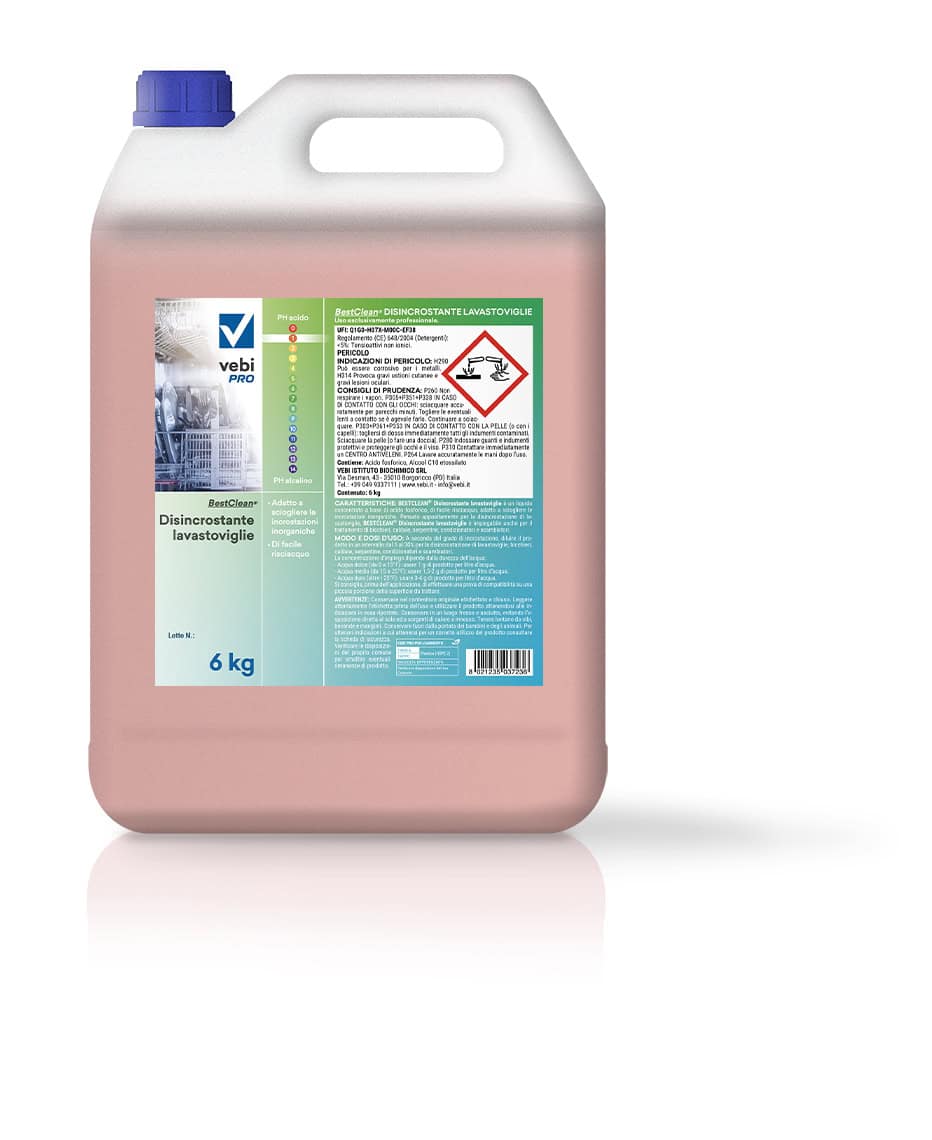 Disincrostante acido per lavastoviglie professionali Vebi BestClean Disincrostante tanica 6 kg