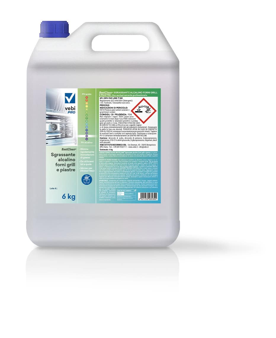 Sgrassante alcalino per forni, grill e piastre Vebi BestClean Sgrassante Alcalino tanica 6 kg