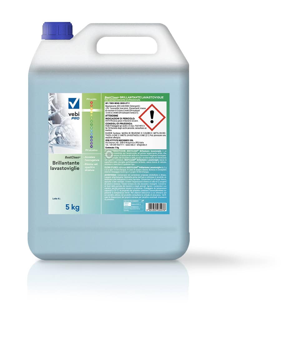 Brillantante concentrato per lavastoviglie professionali Vebi BestClean Brillantante tanica 5 kg
