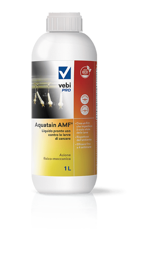 Larvicida ecologico liquido per zanzare Vebi Aquatain AMF 1 litro