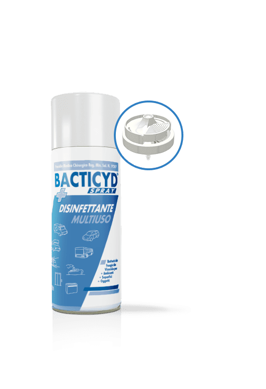 Disinfettante spray multiuso in bombola autosvuotante Vebi Bactycid One-Shot 150 ml