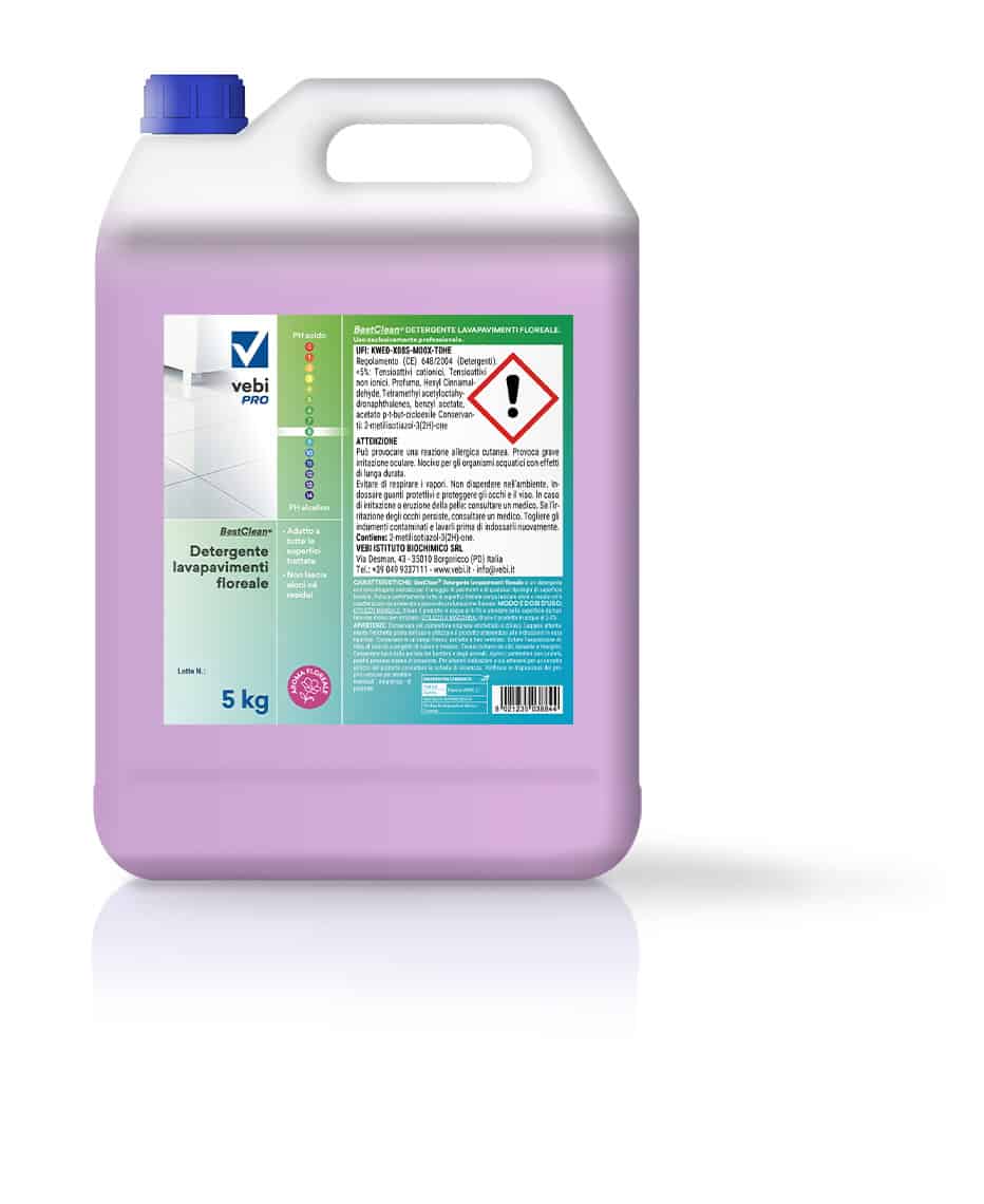 Detergente profumato per pavimenti Vebi BestClean Lavapavimenti Floreale tanica 5 kg