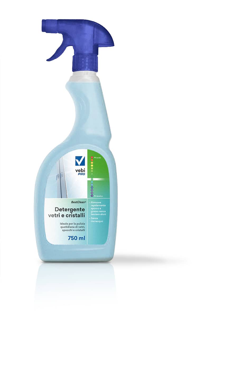 Detergente spray per vetri e cristalli Vebi BestClean Vetri e Cristalli 750 ml