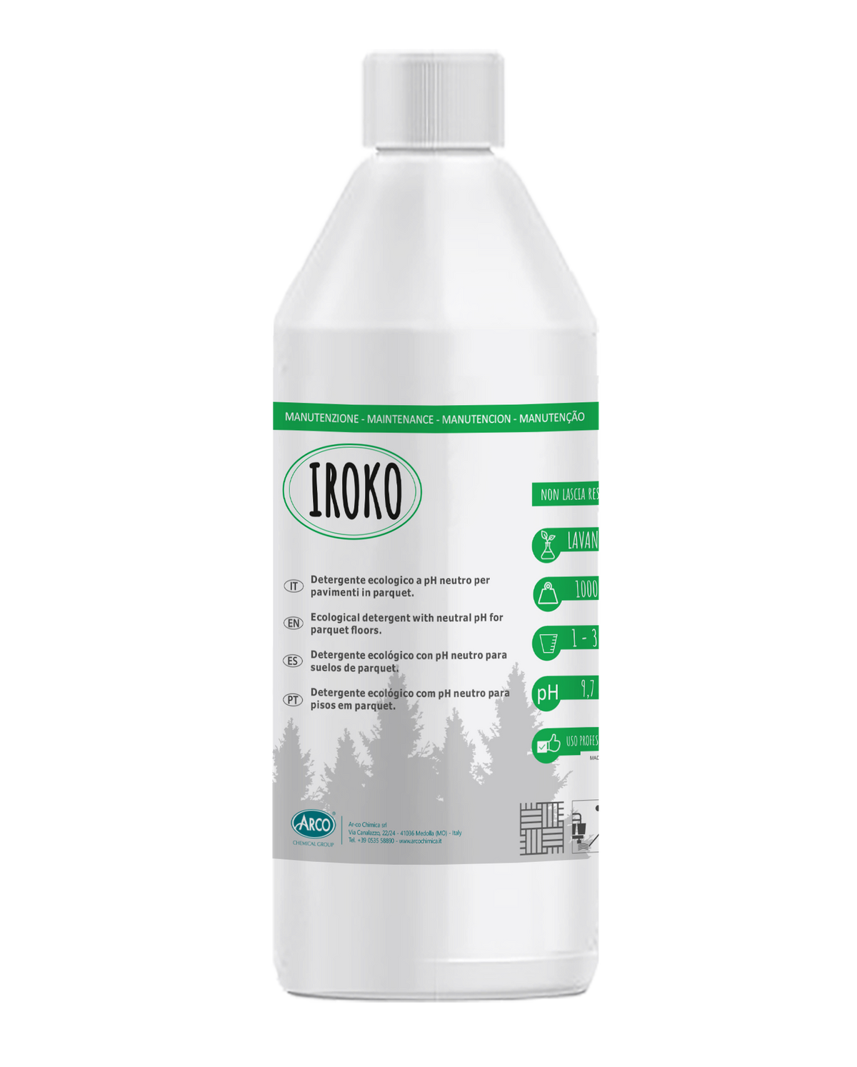 Detergente ecologico per parquet Arco Chimica Iroko 1 litro