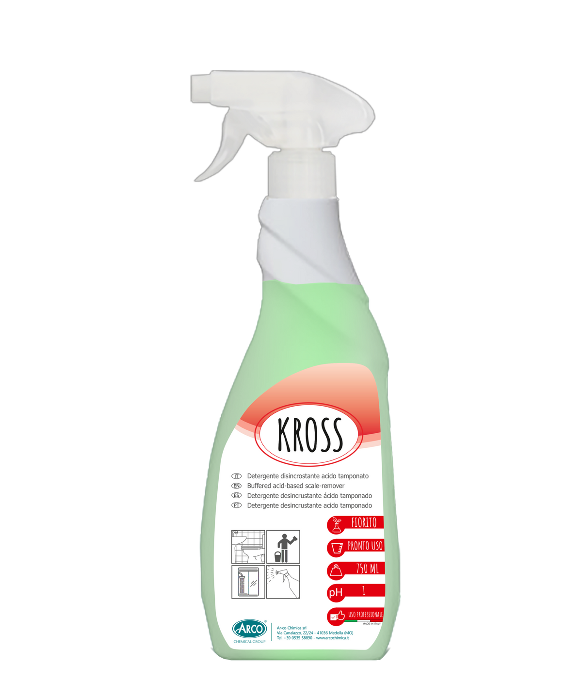 Detergente disincrostante acido tamponato profumato Arco Chimica Kross 4x5 kg