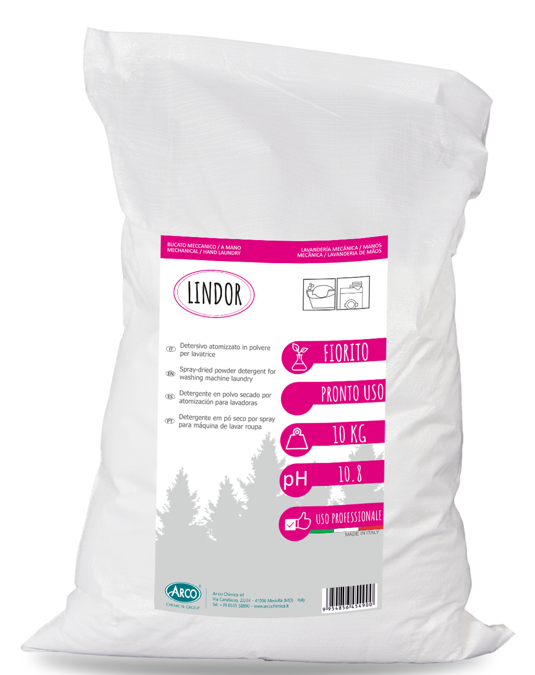 Detersivo atomizzato in polvere per lavatrice Arco Chimica Lindor 10 kg