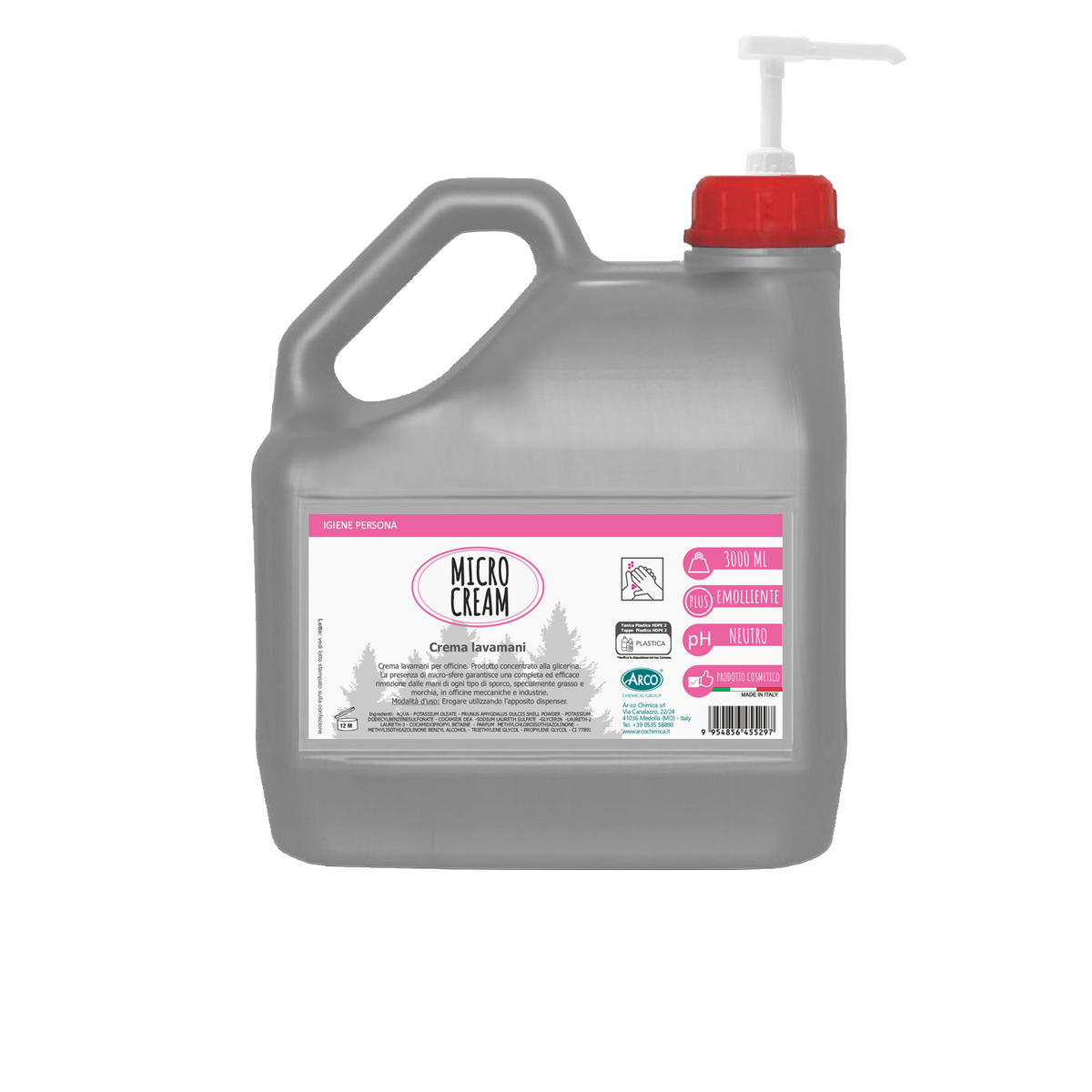 Crema lavamani con microgranuli per officina Arco Chimica Microcream 3 litri