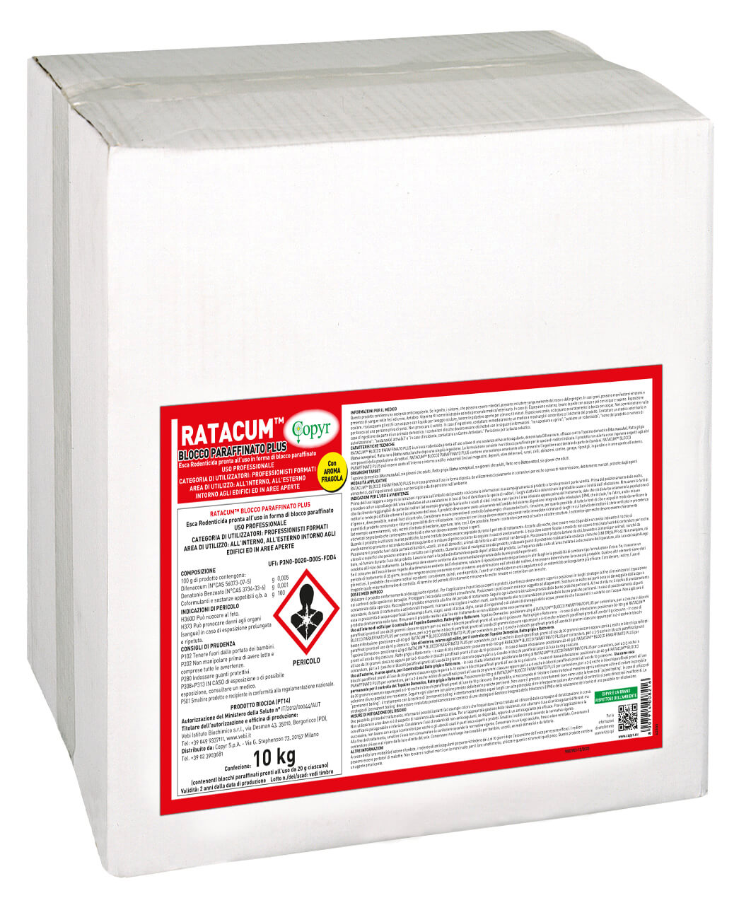 Rodenticida bait for mice and rats Copyr Ratacum Block 10 kg
