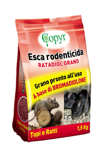 Rodenticida deranty bait for mice and rats Copyr Ratadiol wheat 1.5 kg