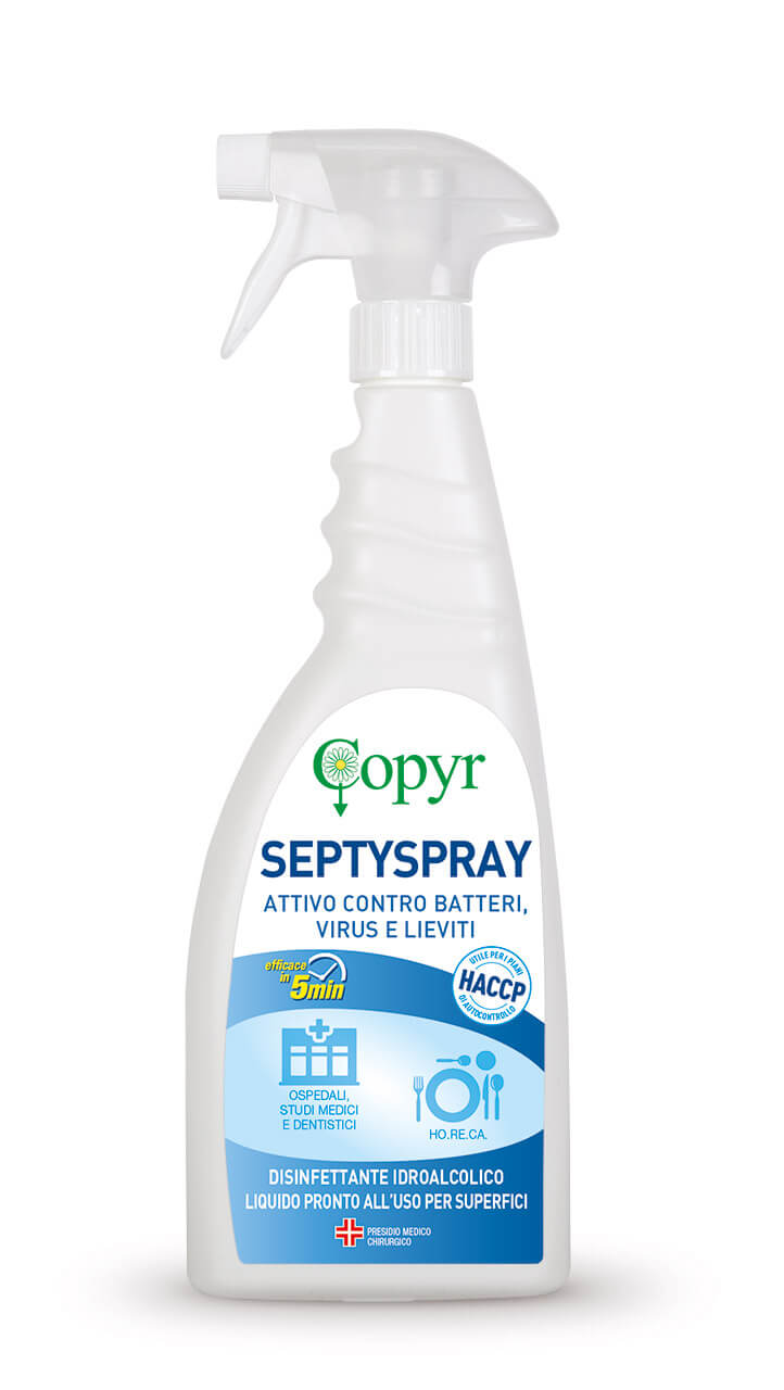 Disinfettante per batteri, virus e lieviti Copyr Septyspray | Pestalia