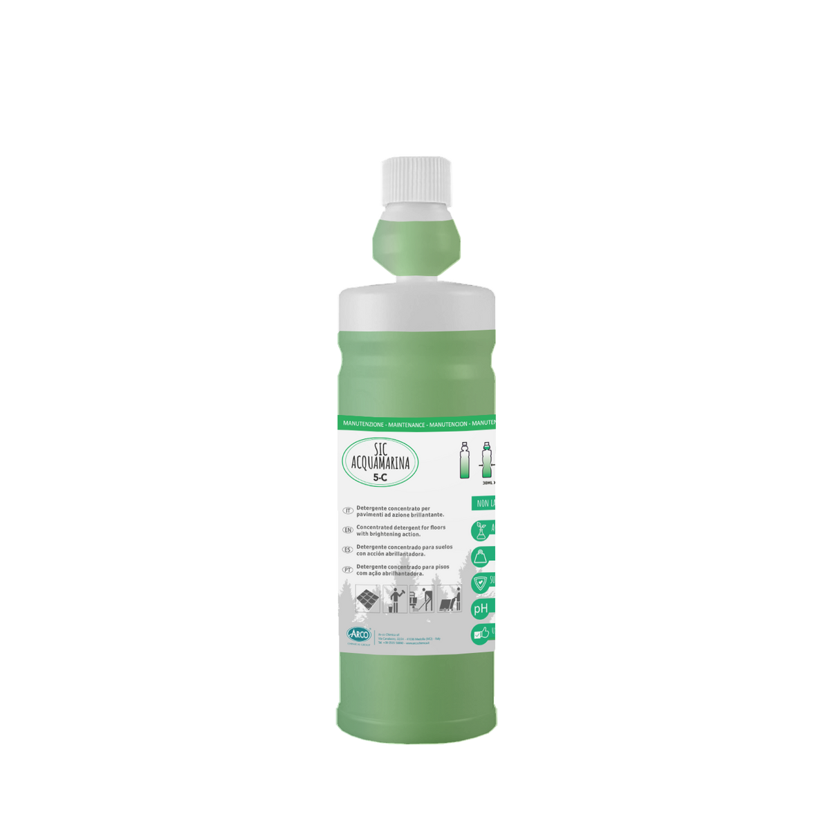 Detergente brillantante profumato concentrato per pavimenti Arco Chimica Sic Acqua Marina 5-C 6x1 litro