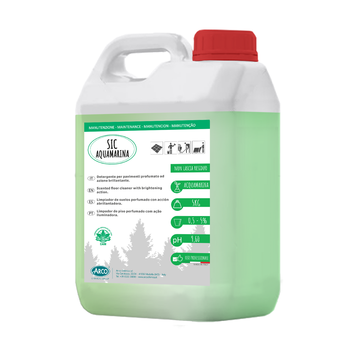 Detergente brillantante profumato per pavimenti Arco Chimica Sic Acqua Marina 5 kg