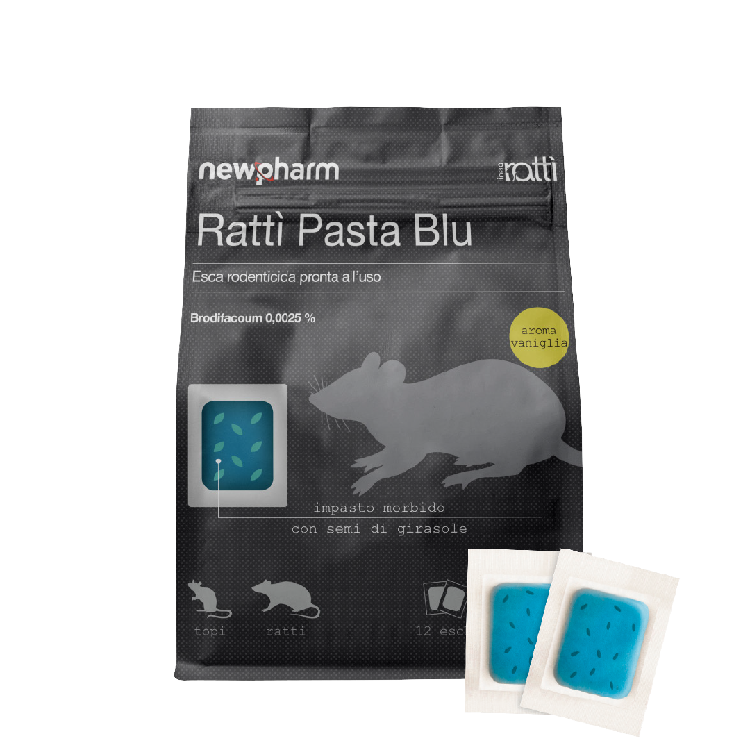 Rodenticide pest control bait for mice and rats Ratti Pasta Blu 150 gr