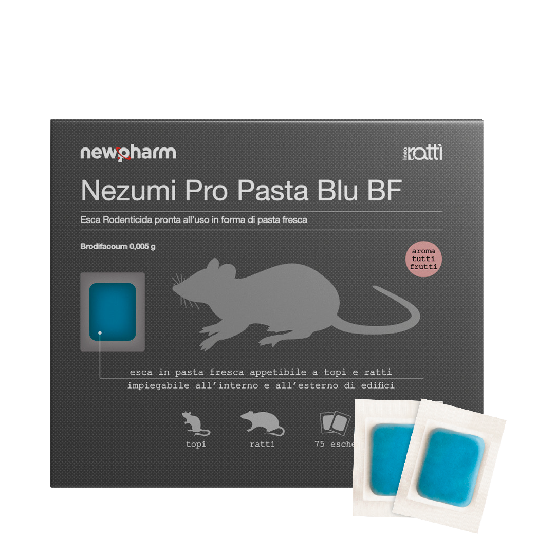 Rodenticide pest control bait for mice and rats Nezumi Pro Pasta Blu 1.5 kg