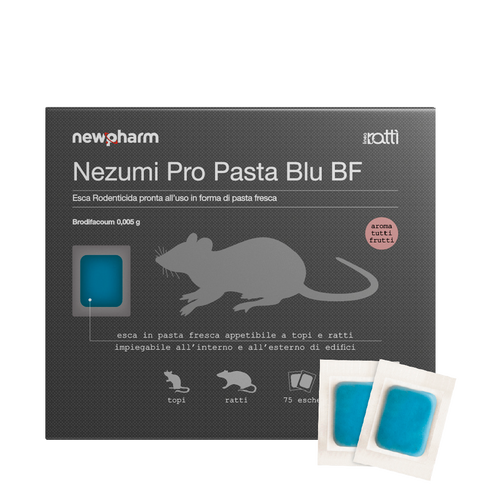 Esca rodenticida derattizzante per topi e ratti Nezumi Pro Pasta Blu 1,5 kg