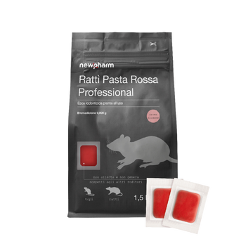 Esca rodenticida derattizzante per topi e ratti Rattì Pasta Rossa 1,5 kg