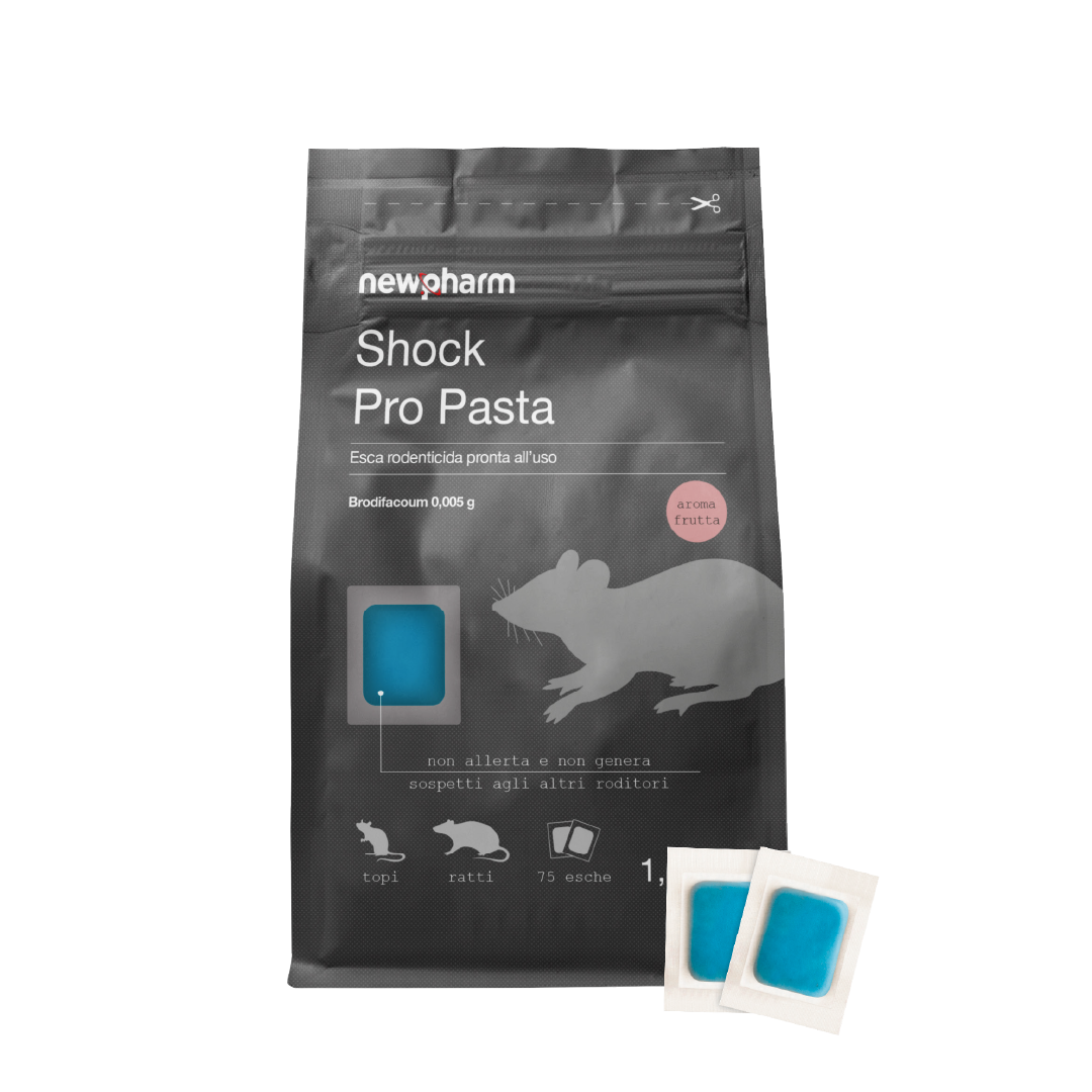 Esca rodenticida derattizzante per topi e ratti Shock Pro Pasta 1,5 kg