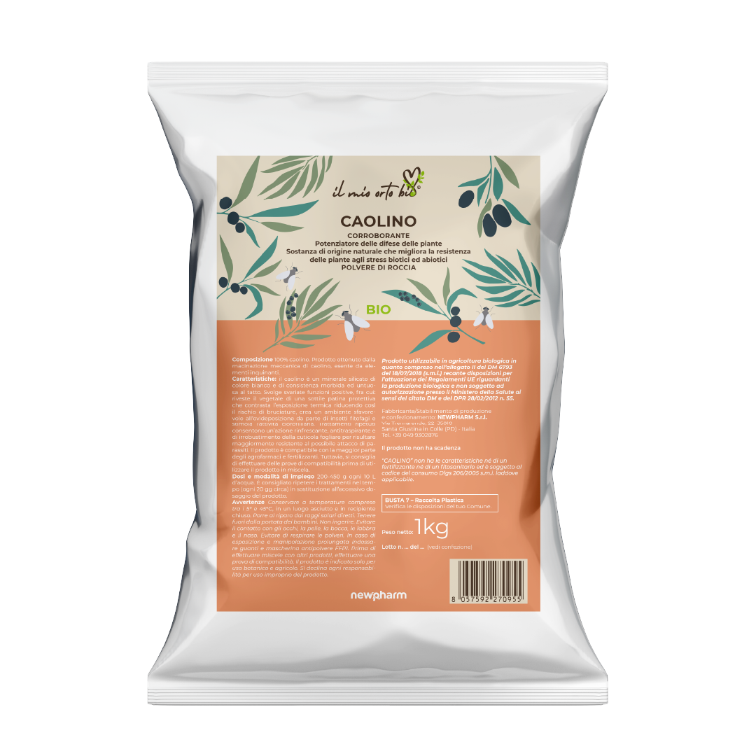 Corroborante protezione piante Newpharm Caolino Polvere di Roccia 1 kg